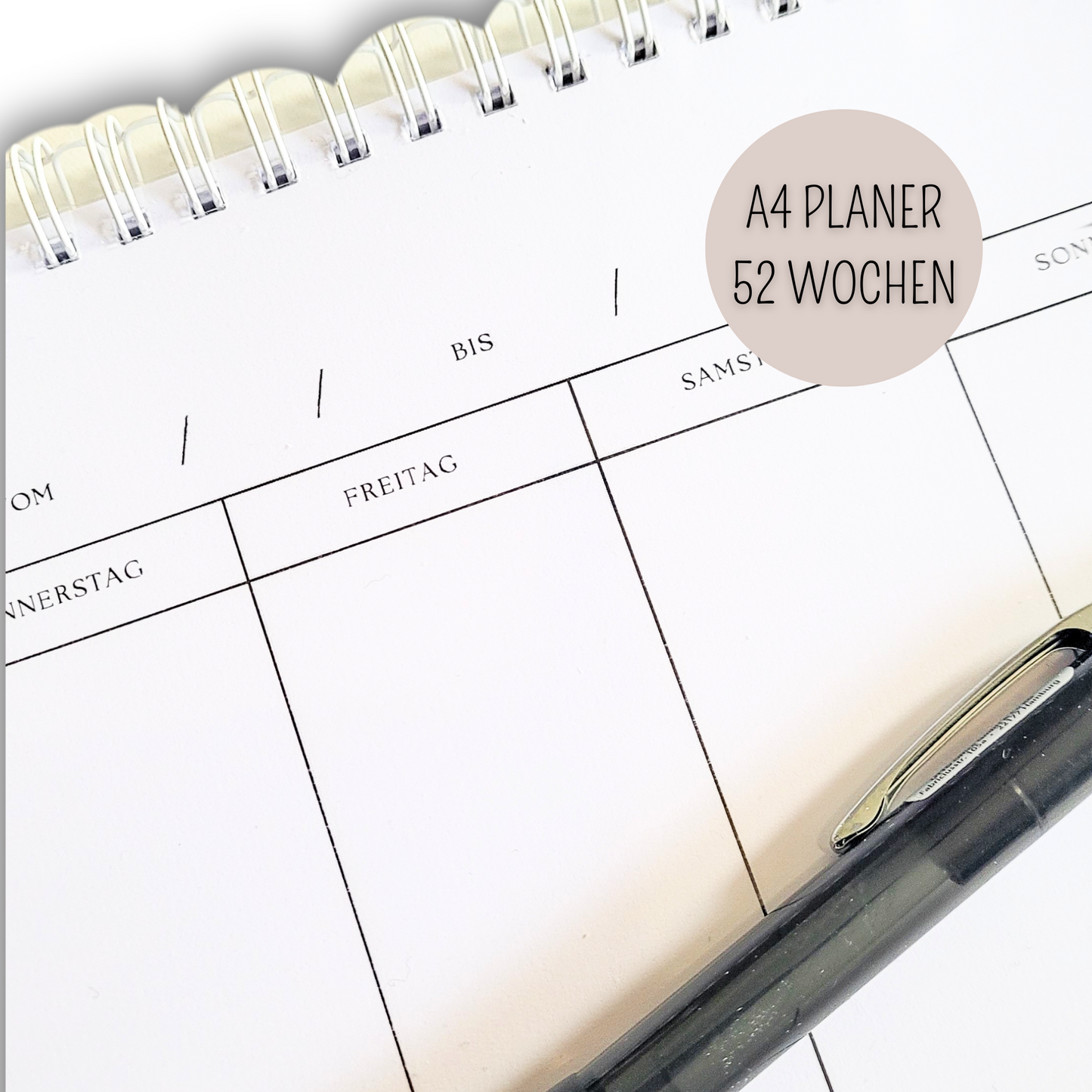 A4 Wochenplaner mit Spiralbindung | 52 Wochen für optimale Planung und Organisation