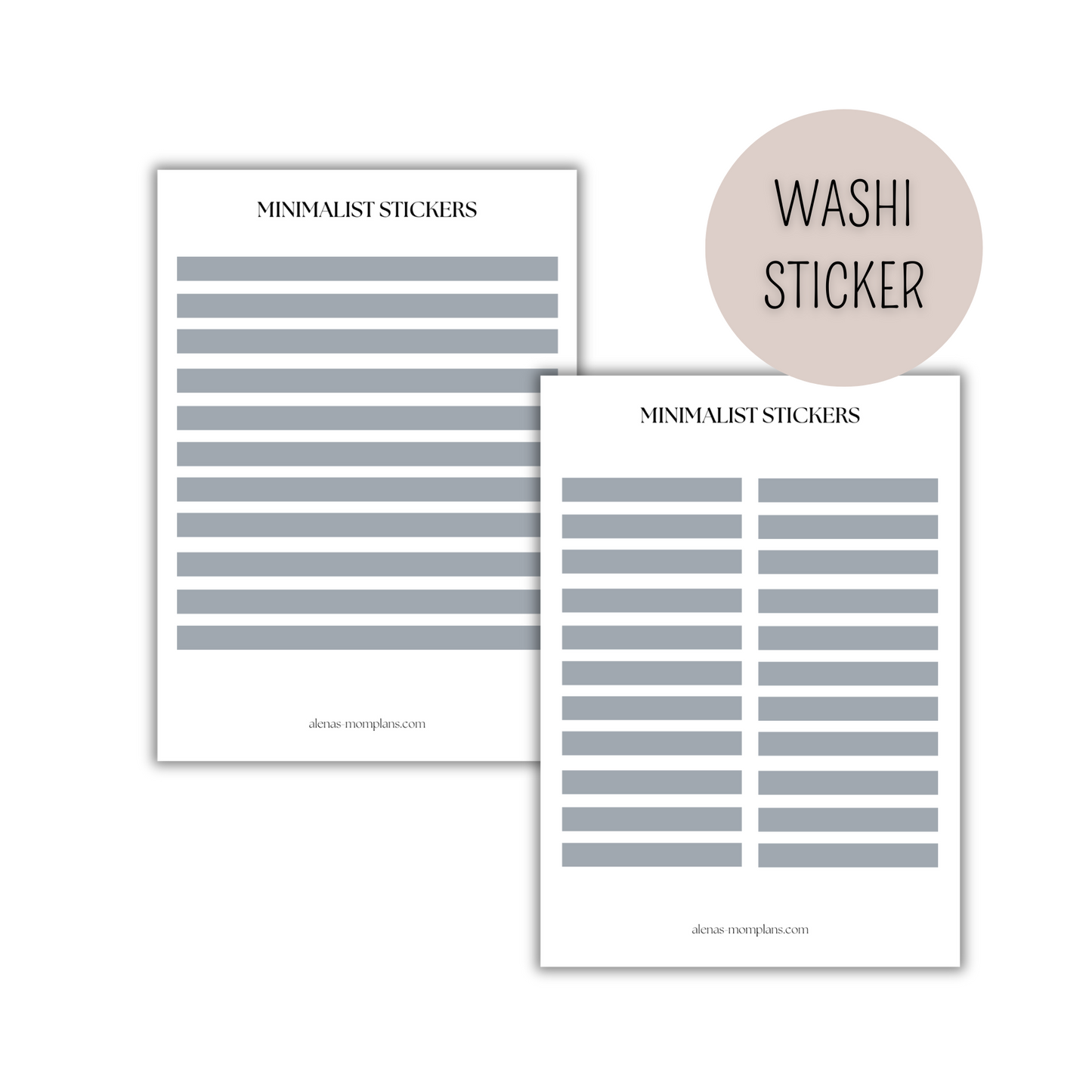 Planer Sticker - Minimalist Washi - FOG 006