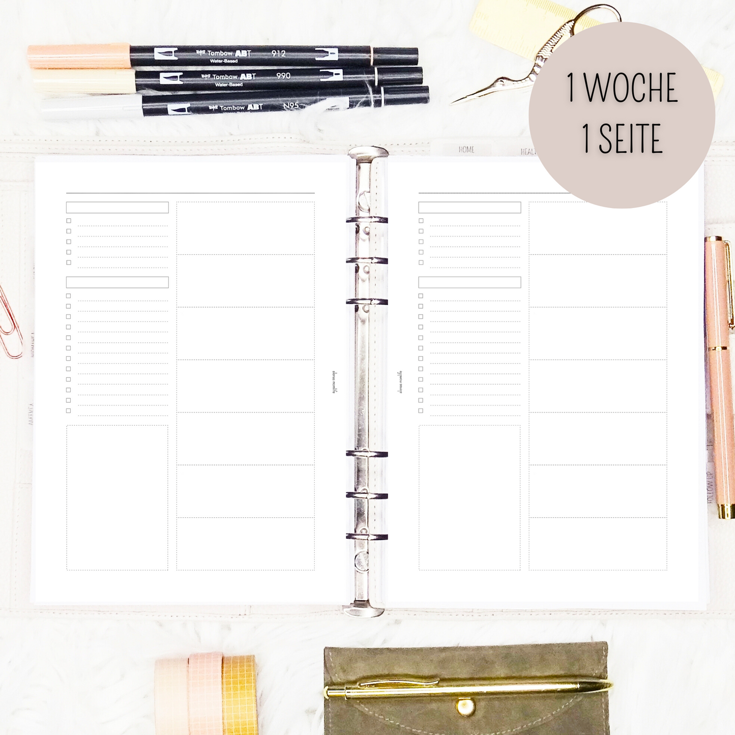 Kalender Einlage - To-do, Prioritäten, Notizen - WOP 017