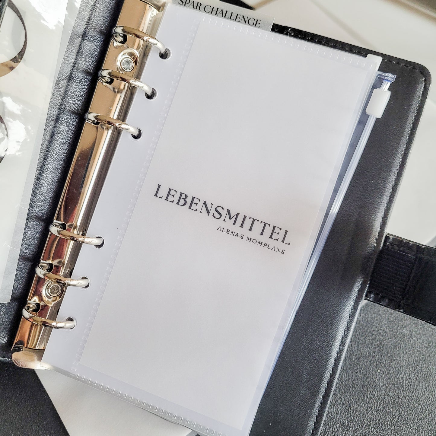 Geldumschlag weiss matt – A7 A6 | Wunschtext | CLEAN-Design | Budgetbinder | Zipper- & Zipplessumschlag