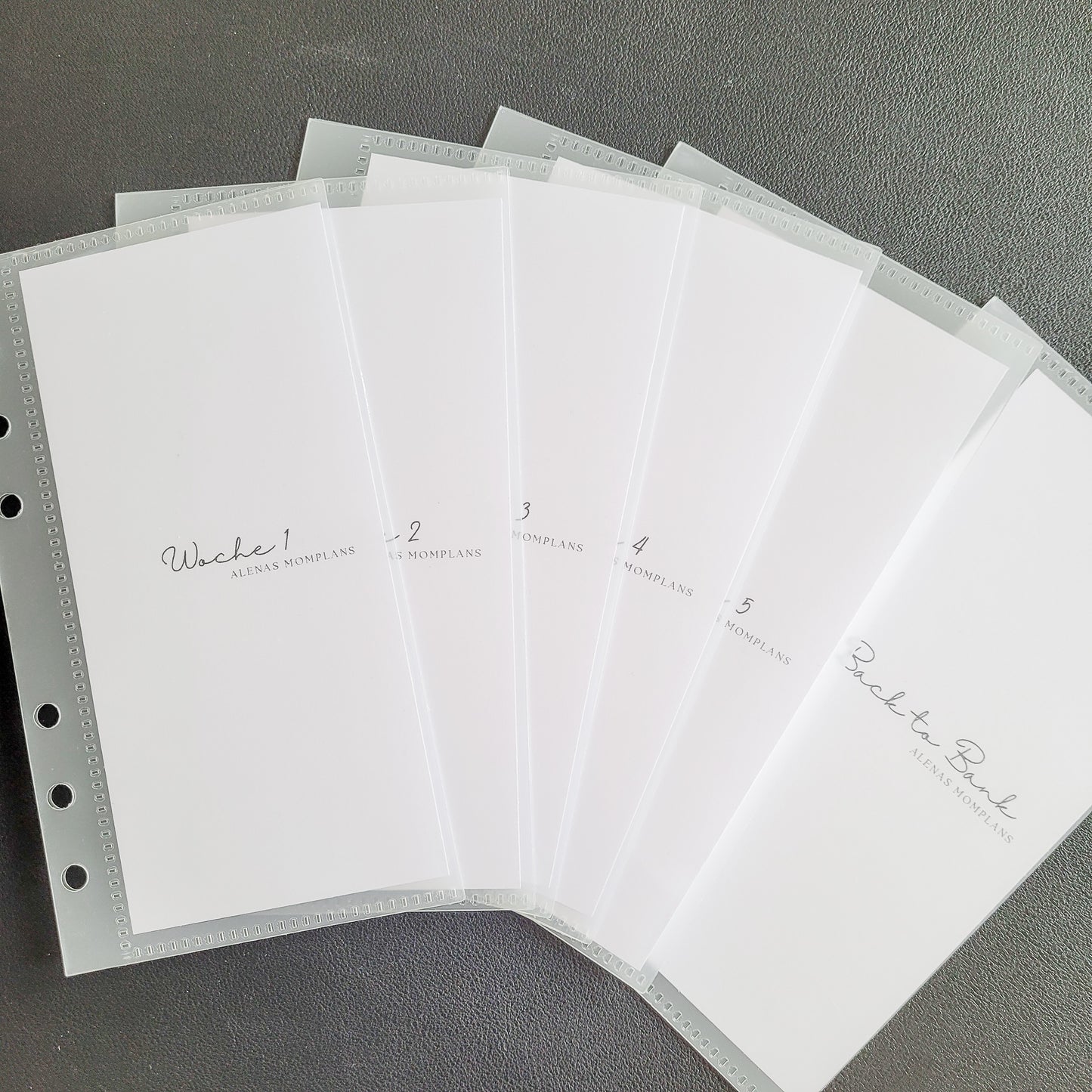Geldumschlag A7 A6 – SCHREIBSCHIRFT weiss Wochenbudget | Budgetbinder | Zipper- & Zipplessumschlag