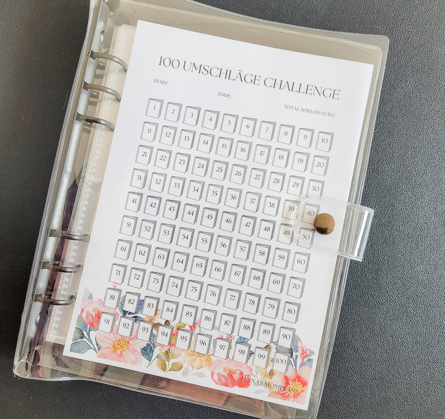 100 Envelope Challenge ROSES – Spare 5.050 € | Geld Sparen & Finanz-Challenge | Cash Stuffing Budget Plan