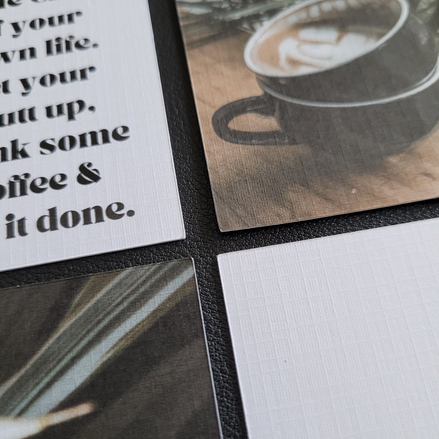 4er Set Planer Journaling Karten für alle Planer in Leinenstruktur