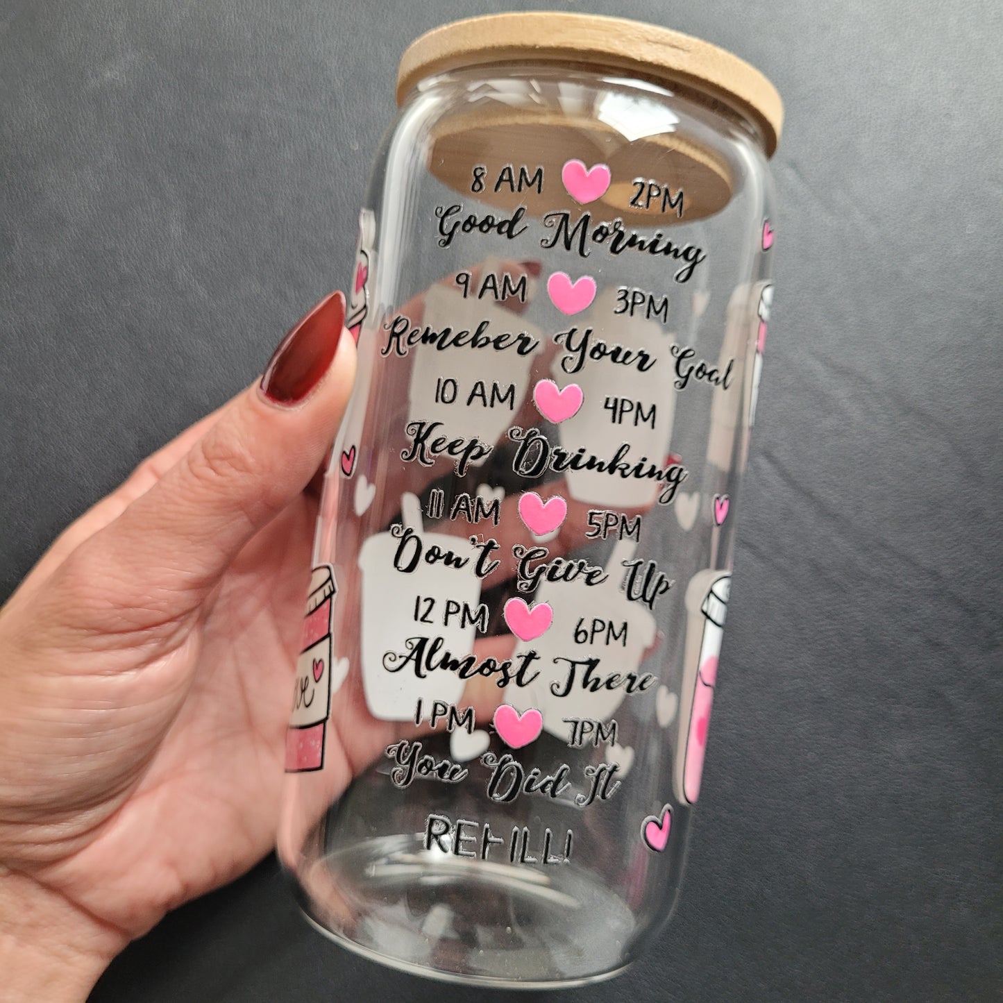 Trinkglas GOOD MORNING | Glas mit Deckel und Strohhalm I Eiskaffee Glas I Wiederverwendbares Trinkglas