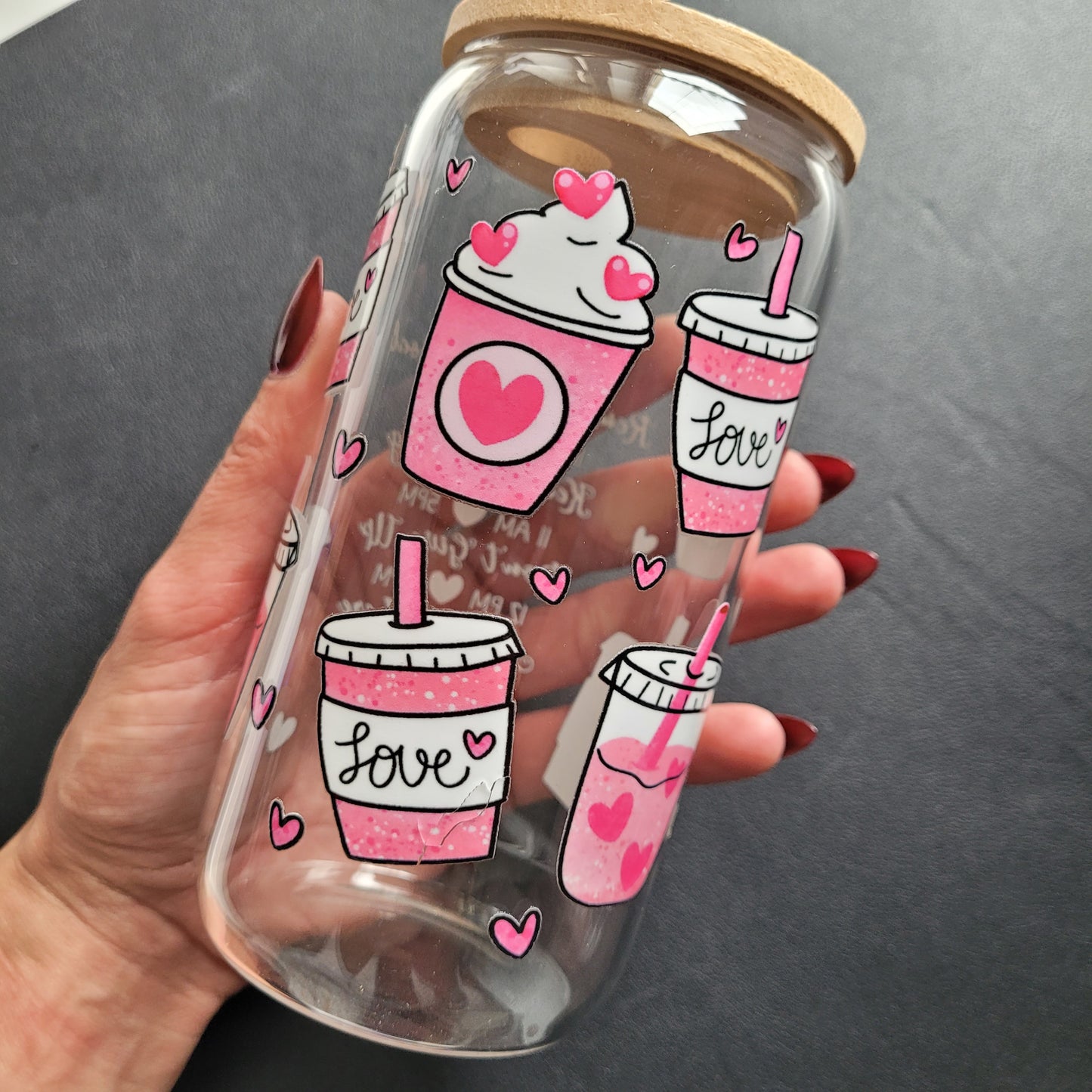 Trinkglas GOOD MORNING | Glas mit Deckel und Strohhalm I Eiskaffee Glas I Wiederverwendbares Trinkglas