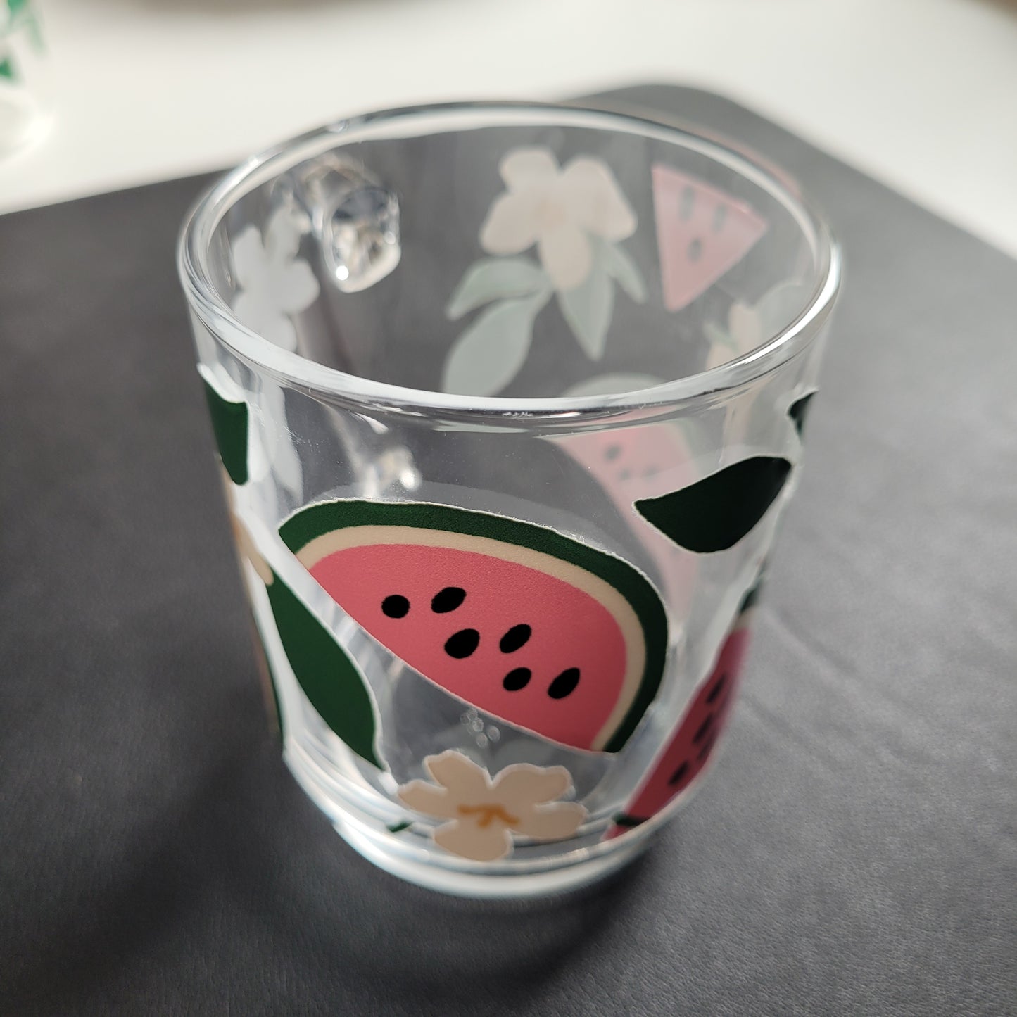 Trinkglas MELON | Glas mit Deckel und Strohhalm I Eiskaffee Glas I Wiederverwendbares Trinkglas