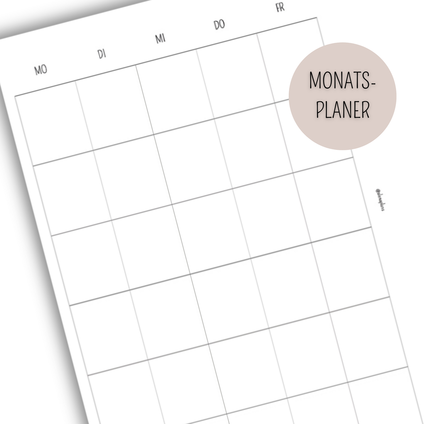 Kalender Einlage - 1 Monat auf 2 Seiten - MOP 003