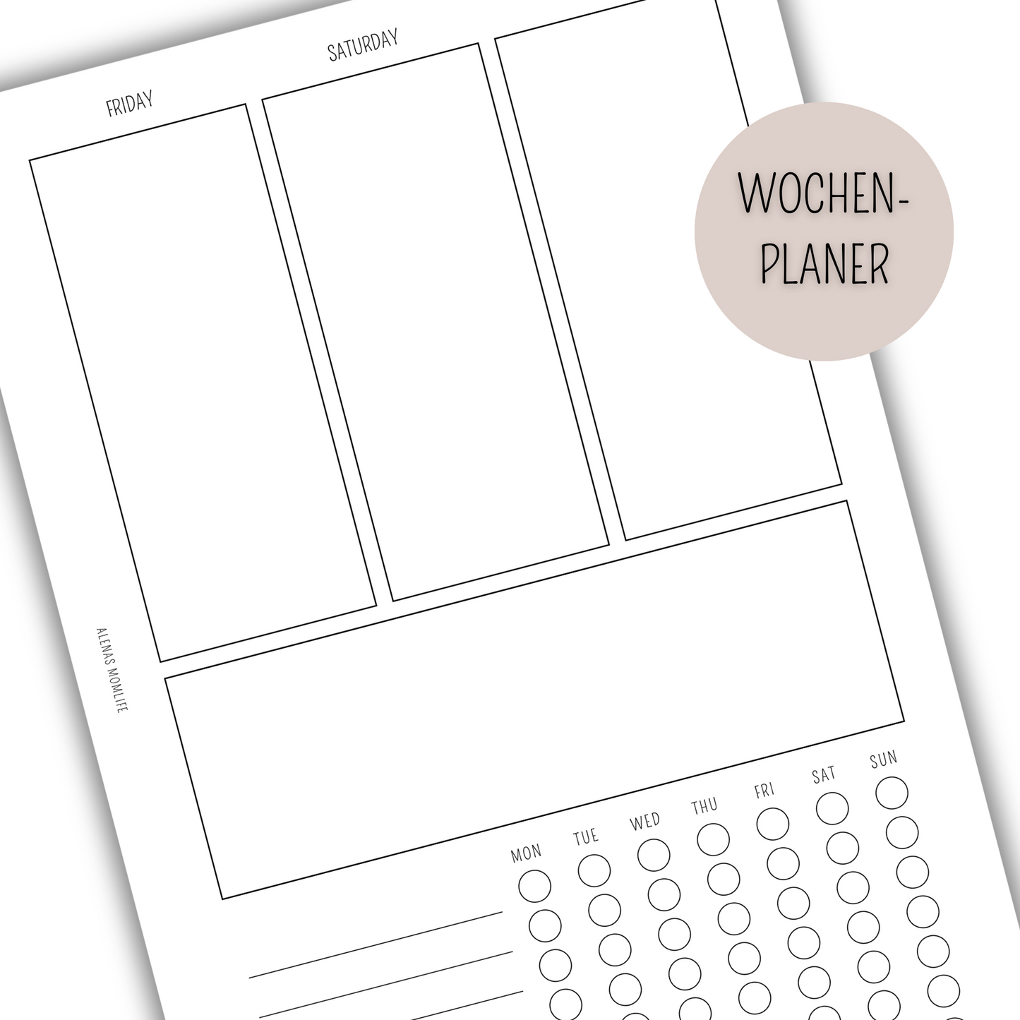 Kalender Einlage - Task List, Prioritäten, Notizen, Habit Tracker - WOP 020
