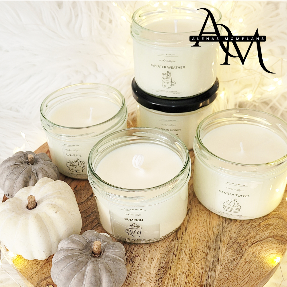 Herbstdüfte - Handgemachte Sojawachskerze mit biologischen Duftölen – 235 ml