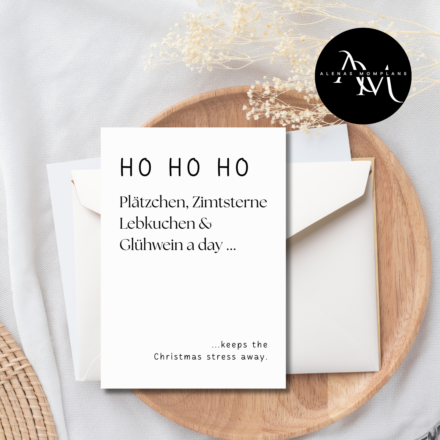 Lustige Weihnachtskarte - Ho Ho Ho