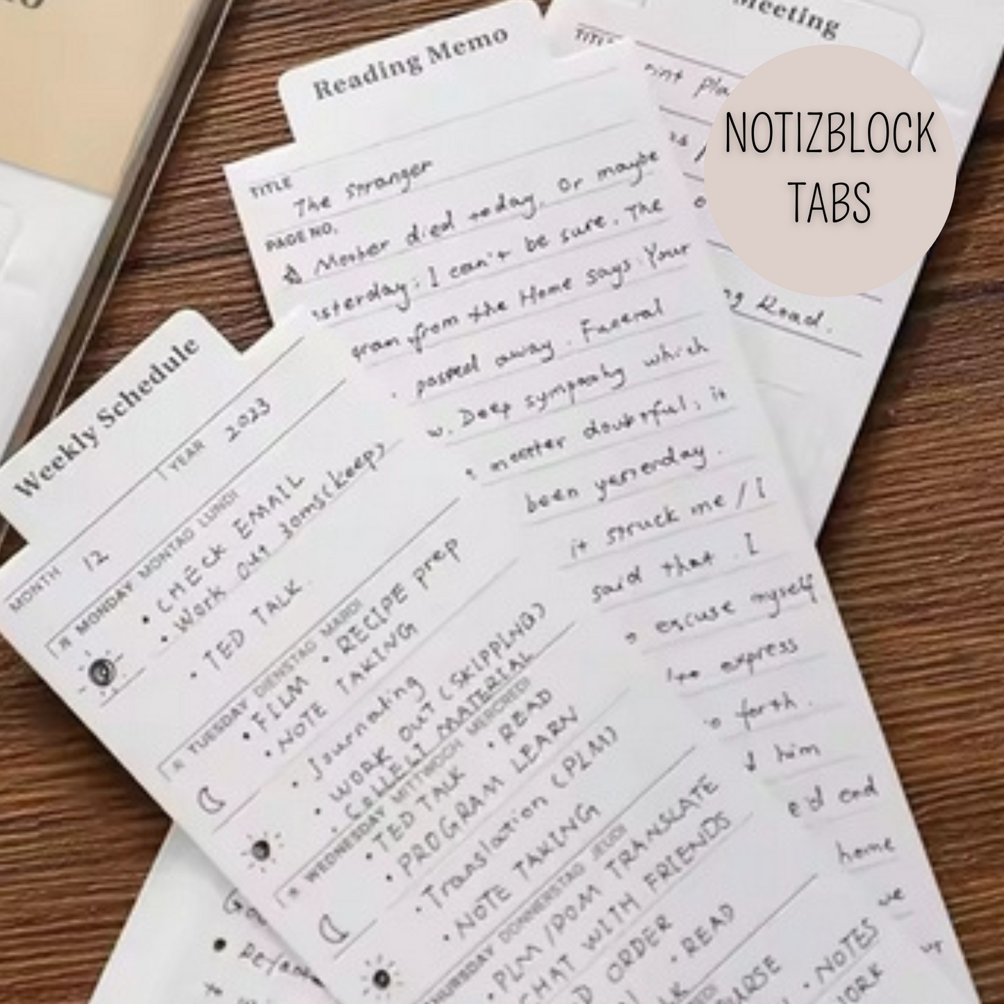 Notizblock PLANNING/MEMO - inkl. Lesezeichen TOP TAB