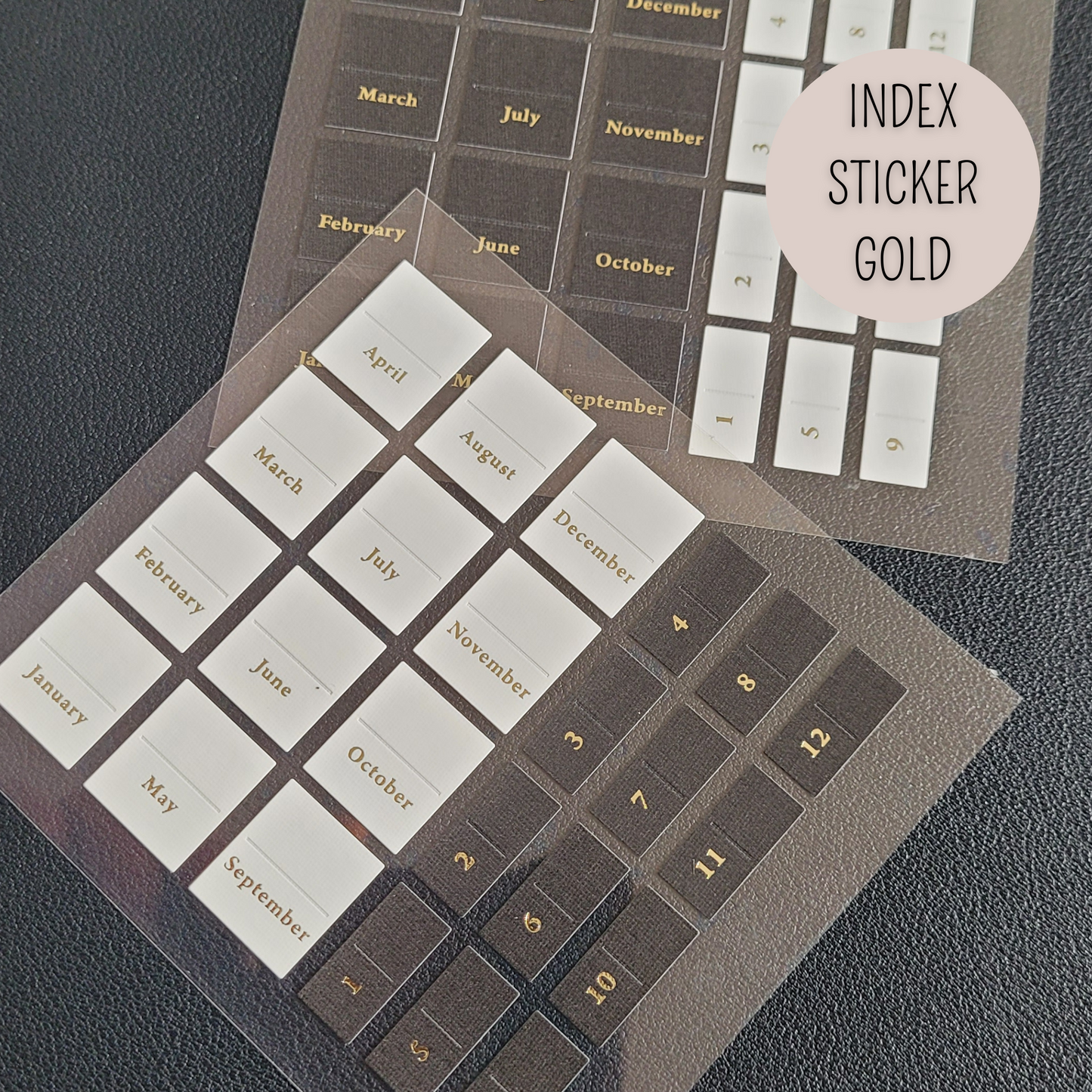Index Sticker - GOLD - Aufkleber Planer Zubehör