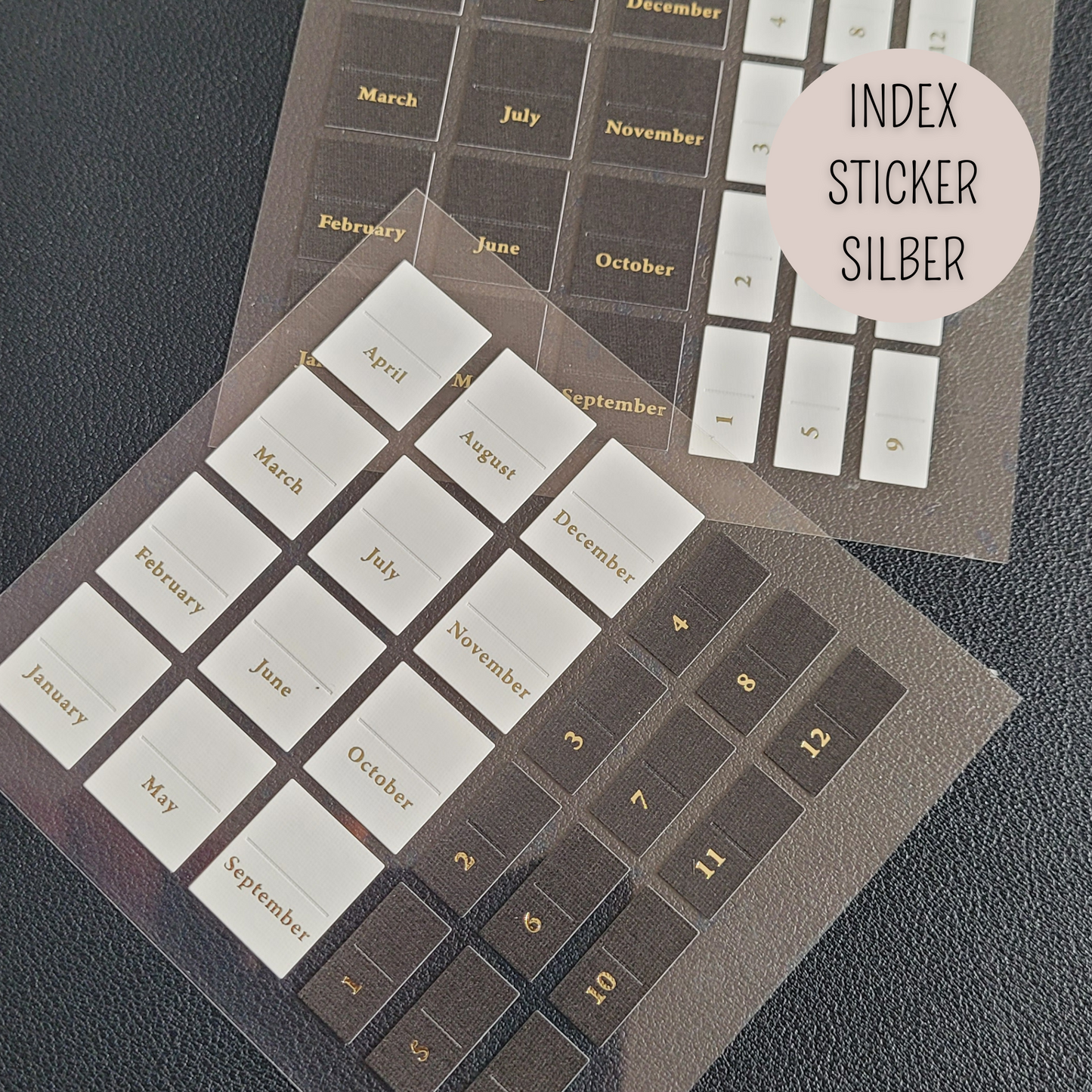 Index Sticker - SILBER - Aufkleber Planer Zubehör