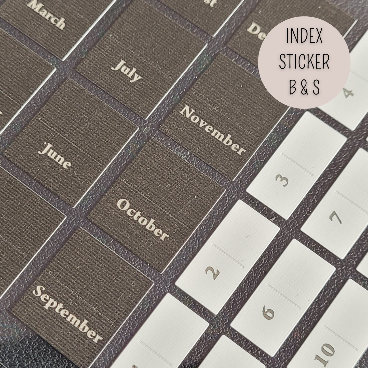 Index Sticker - SILBER - Aufkleber Planer Zubehör