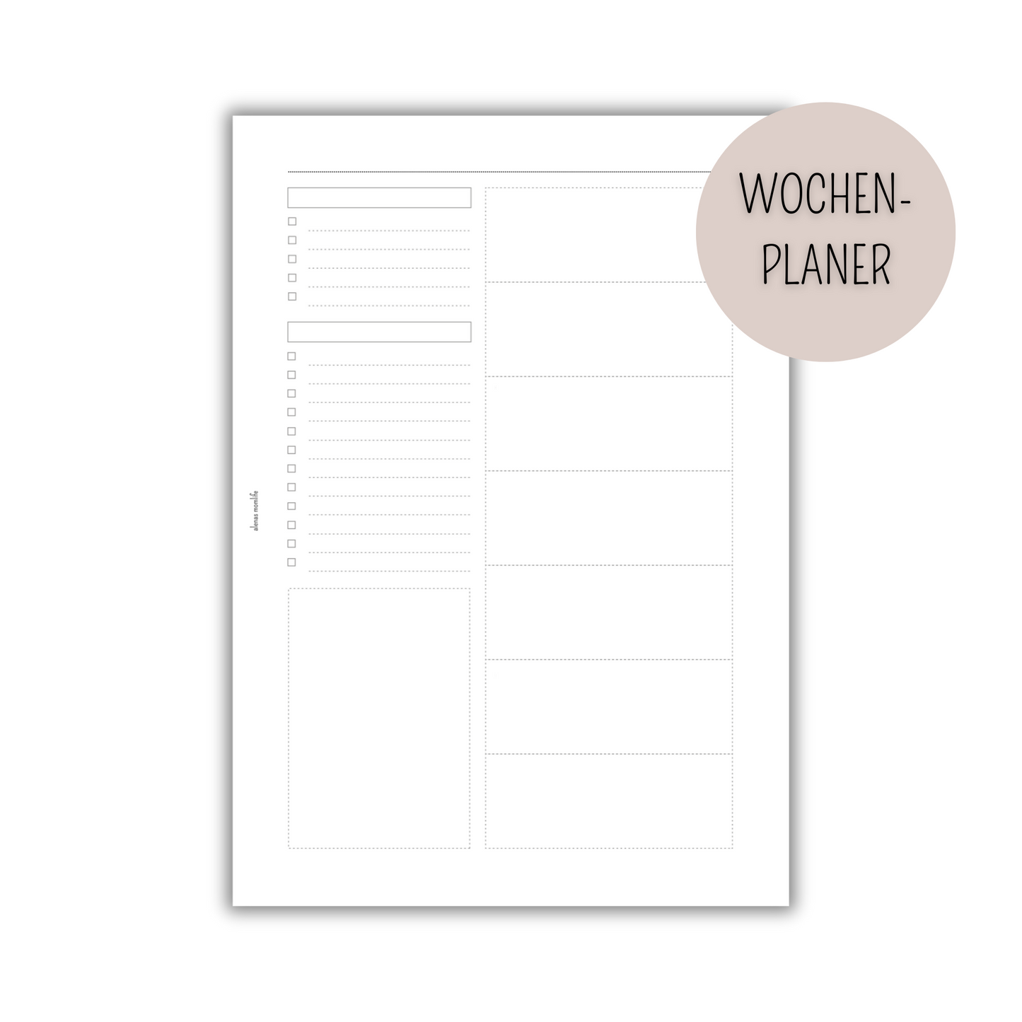 Kalender Einlage - To-do, Prioritäten, Notizen - WOP 017