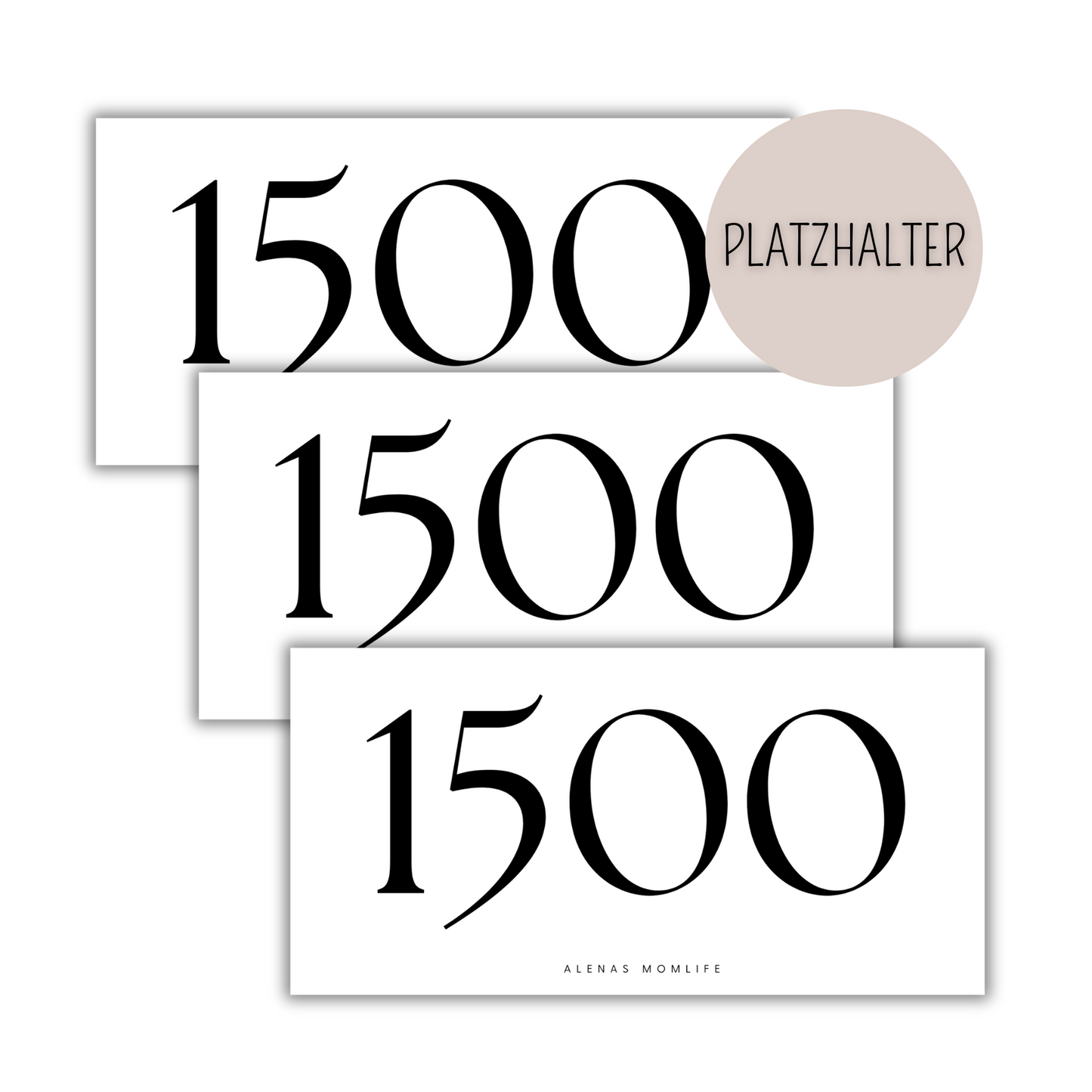 Platzhalter für A6 Geldumschläge – 3er Set für 1500 € – Perfekt für die Umschlagmethode & Budgetplanung