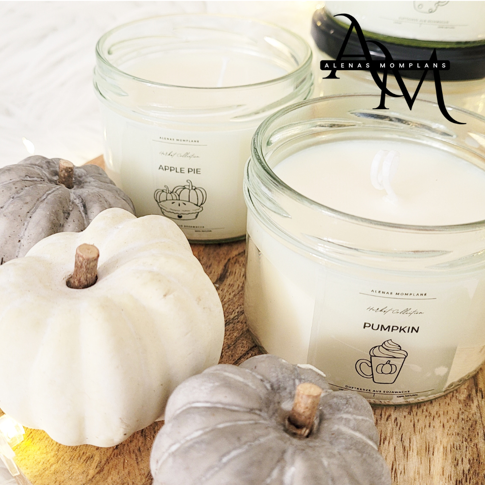 Herbstdüfte - Handgemachte Sojawachskerze mit biologischen Duftölen – 235 ml