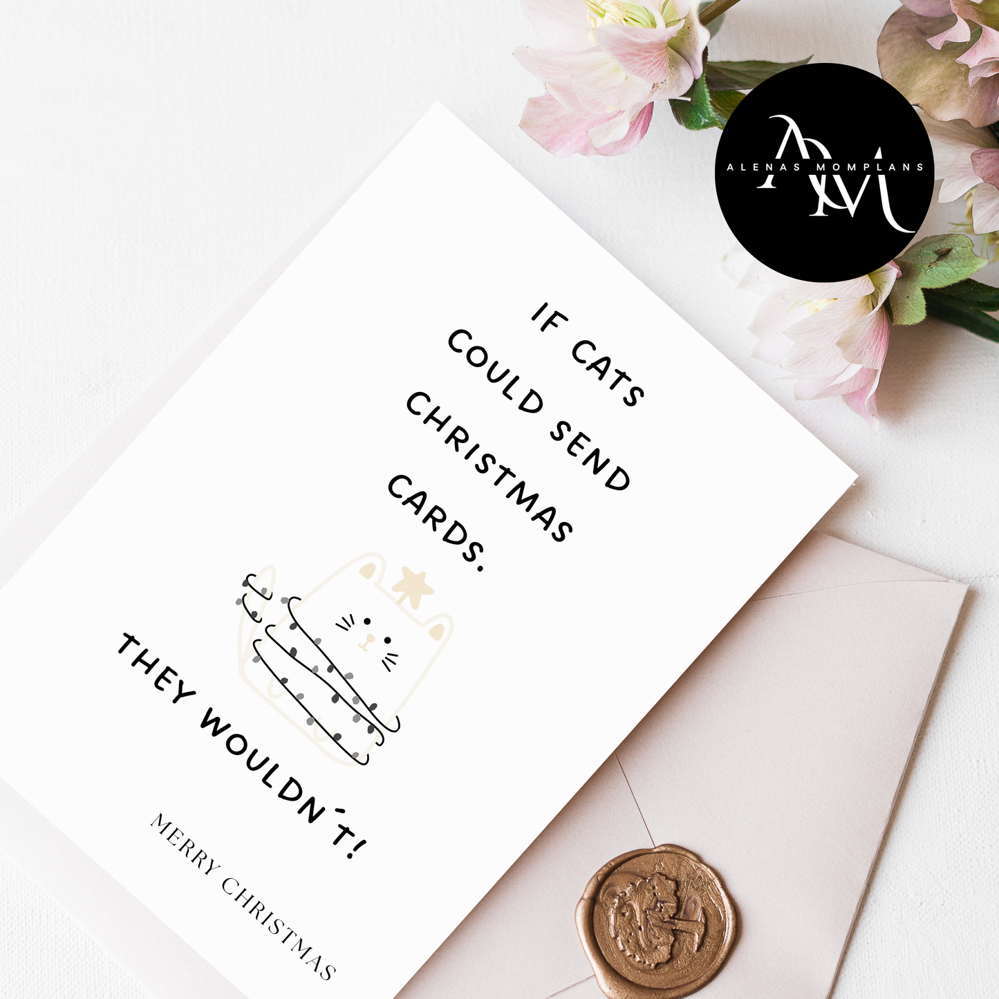 Lustige Weihnachtskarte - Cats , Katze