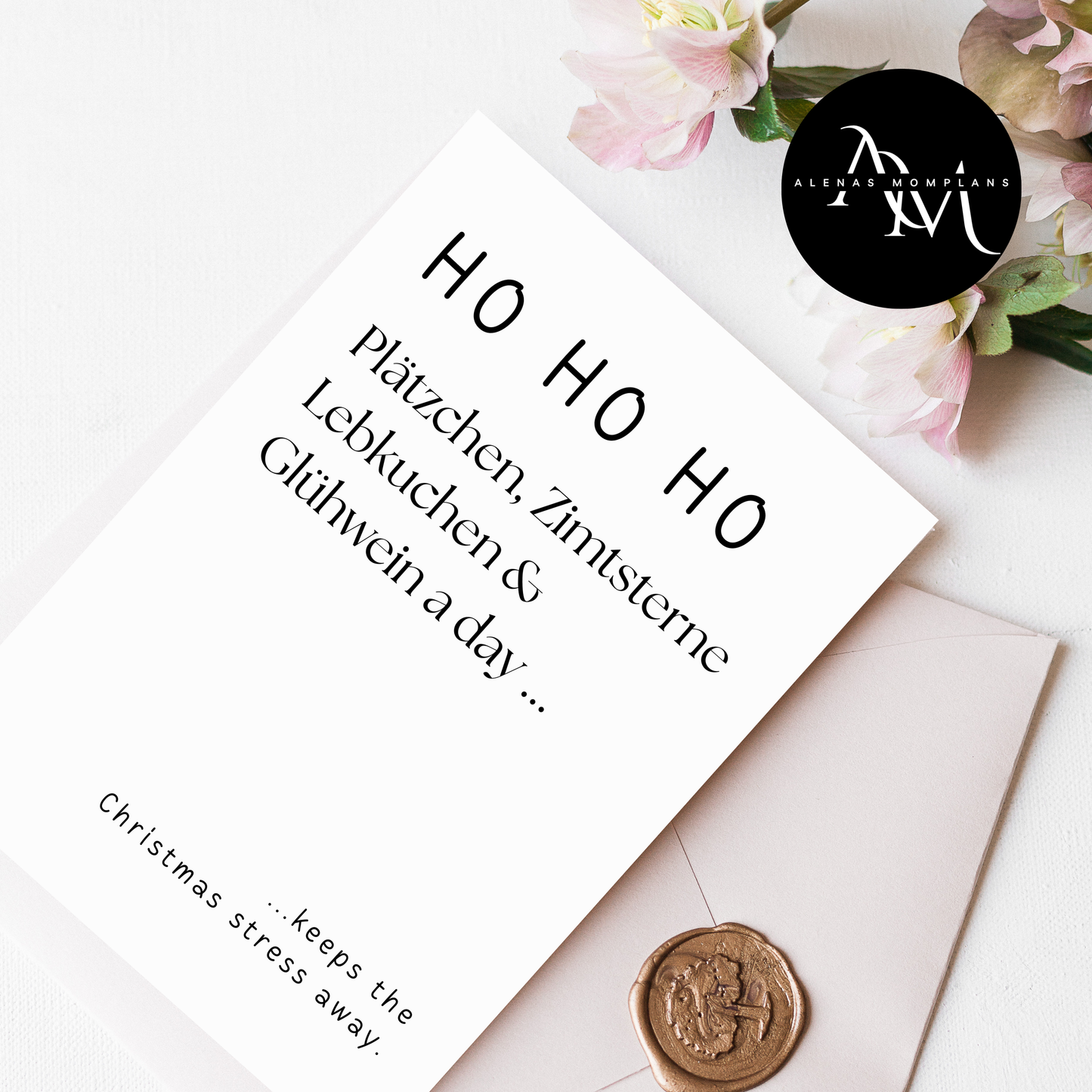 Lustige Weihnachtskarte - Ho Ho Ho