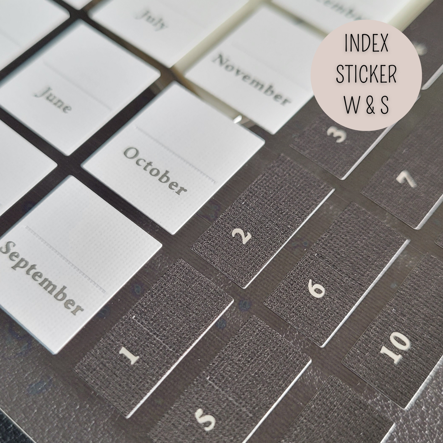 Index Sticker - SILBER - Aufkleber Planer Zubehör