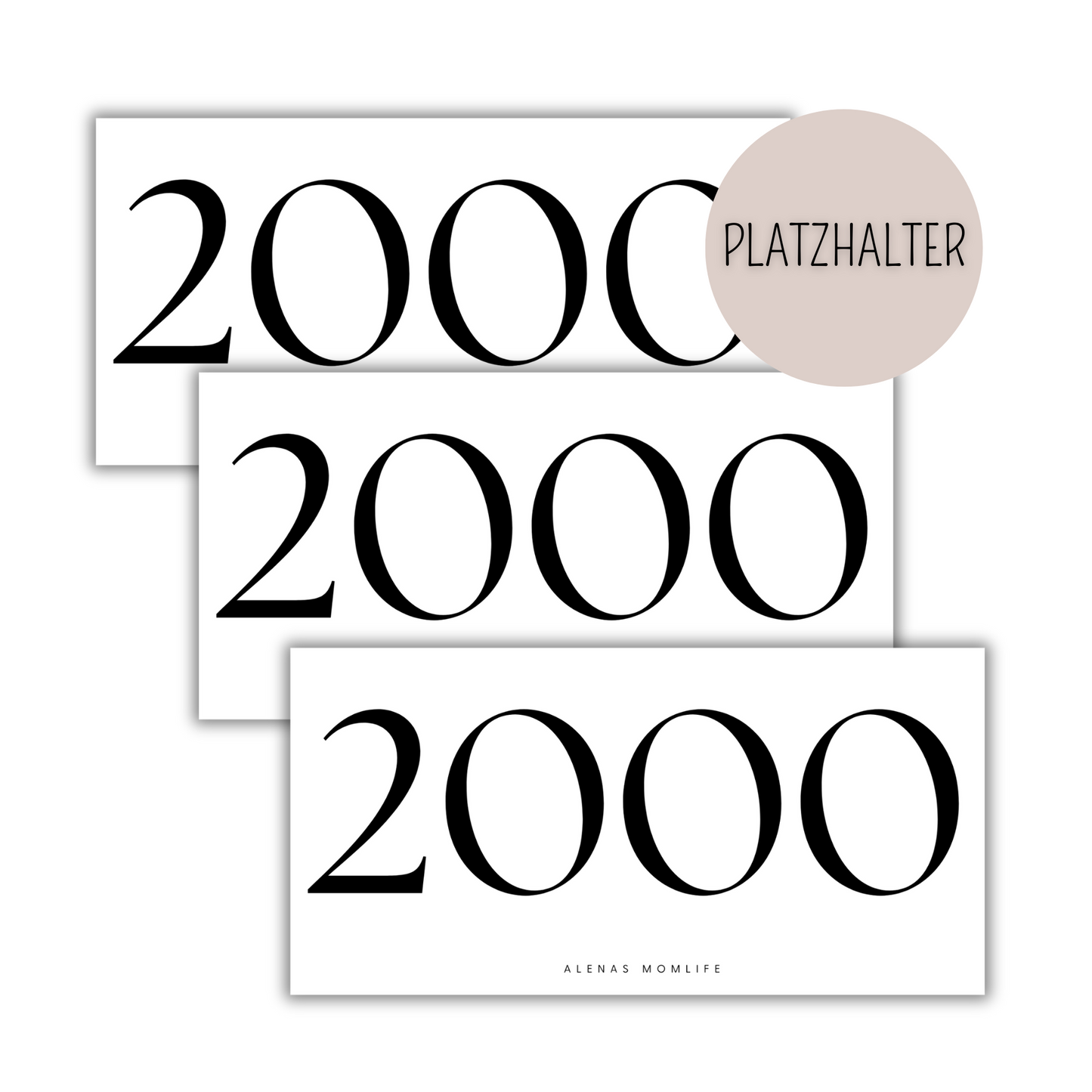 Platzhalter für A6 Geldumschläge – 3er Set für 2000 € – Perfekt für die Umschlagmethode & Budgetplanung