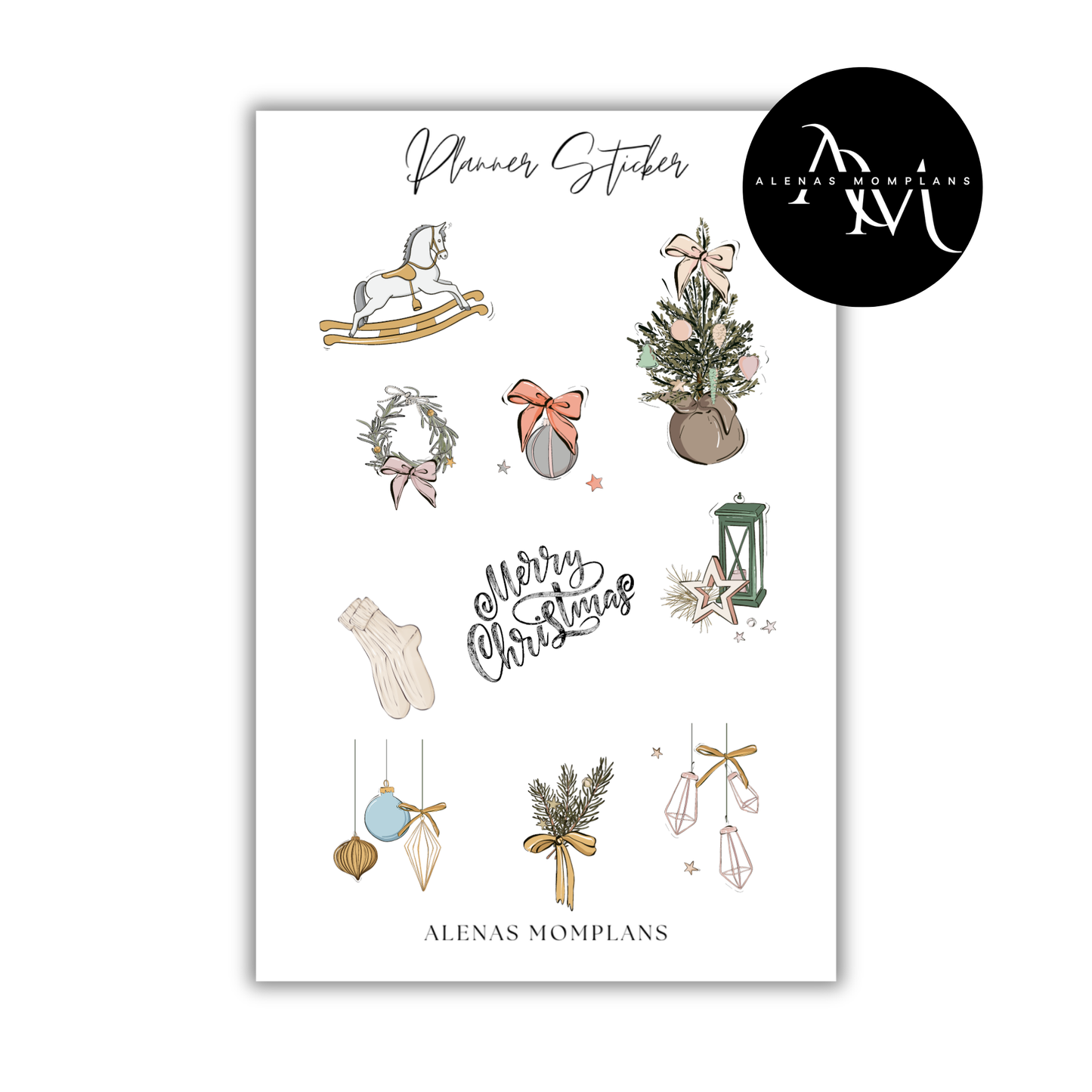 Planer Sticker - Blue Christmas 002