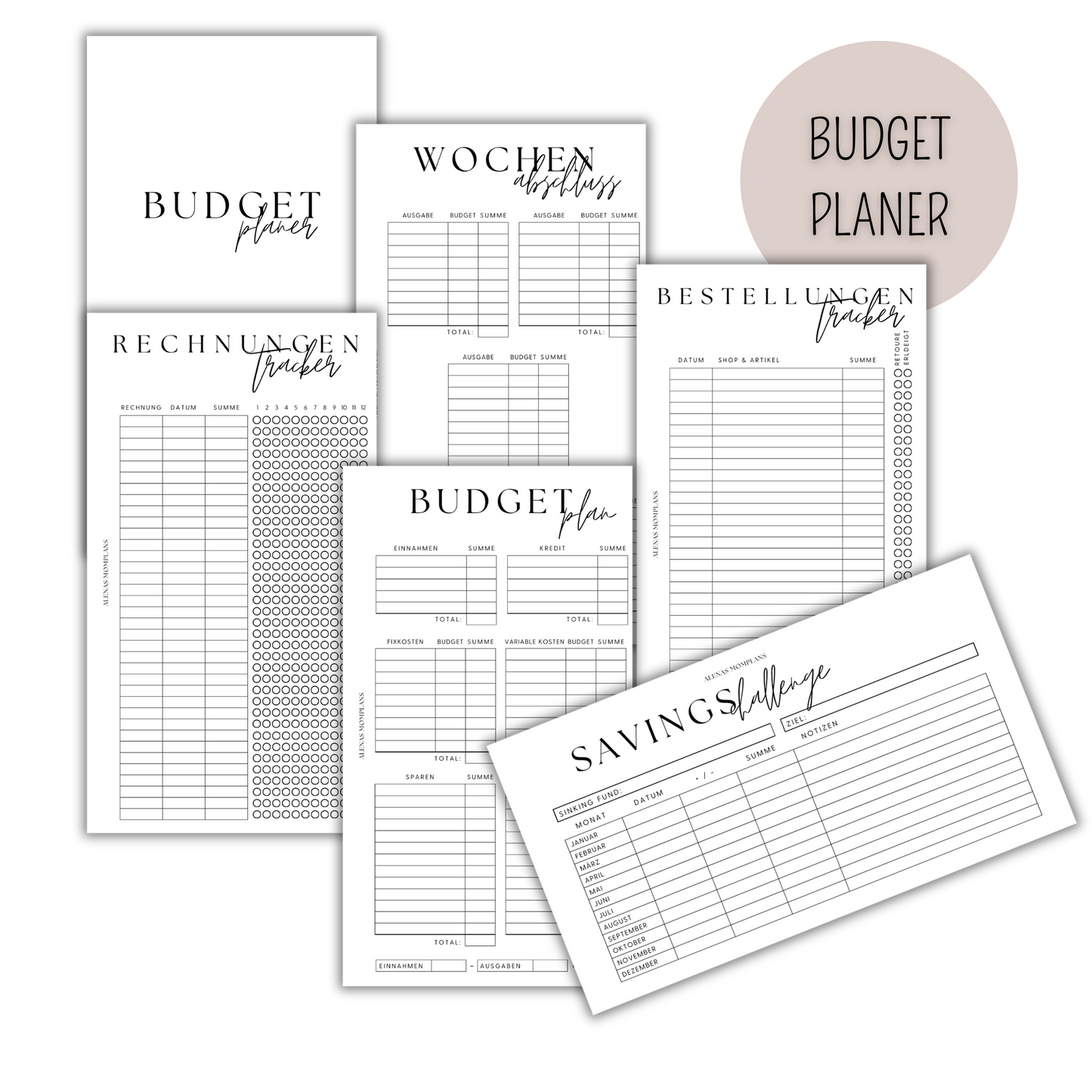 A6 PERSONAL Budgetplaner - Haushaltsbuch - ungebunden für Budgetbinder A6
