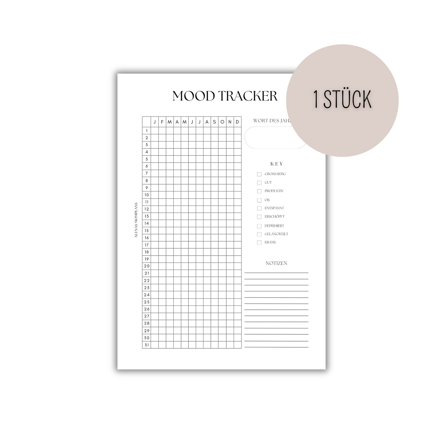BUNDLE Gesundheit A5, Mood Tracker, Perioden Tracker, Gesundheitsübersicht & mehr