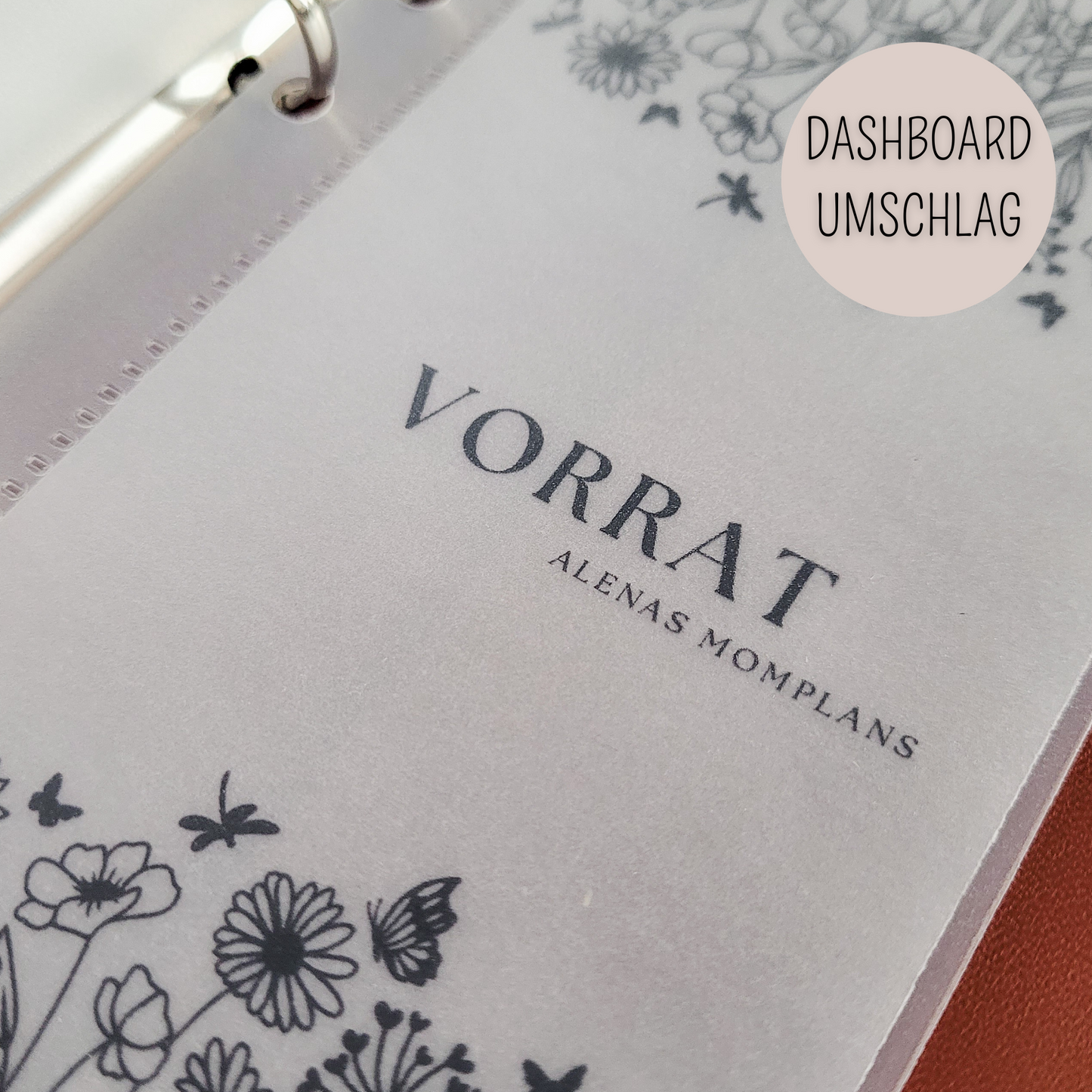 Personalisiertes Frosty-Transparent Dashboard – Minimalistisch | A6 A7 | Wunschtext | Für Umschläge & Umschlagmethode