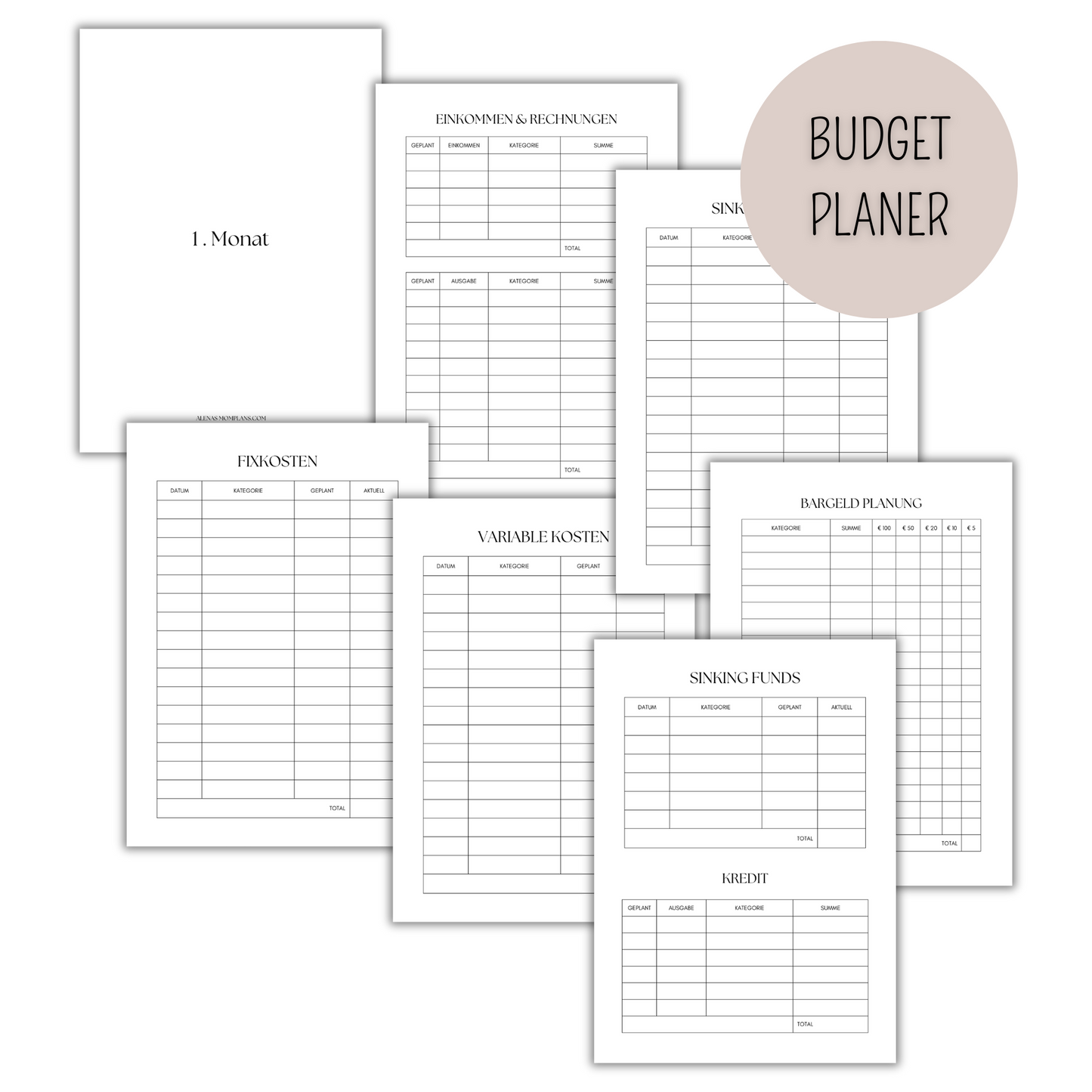 A5 Budgetplaner - Haushaltsbuch - Ringbindung GOLD