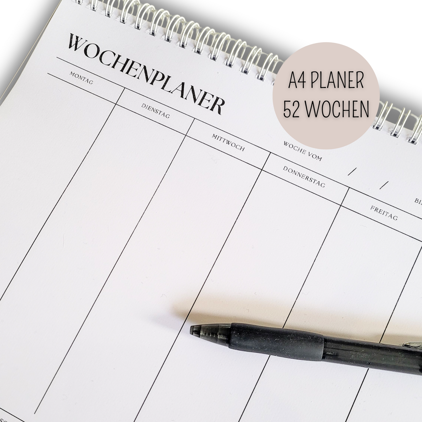 A4 Wochenplaner mit Spiralbindung | 52 Wochen für optimale Planung und Organisation