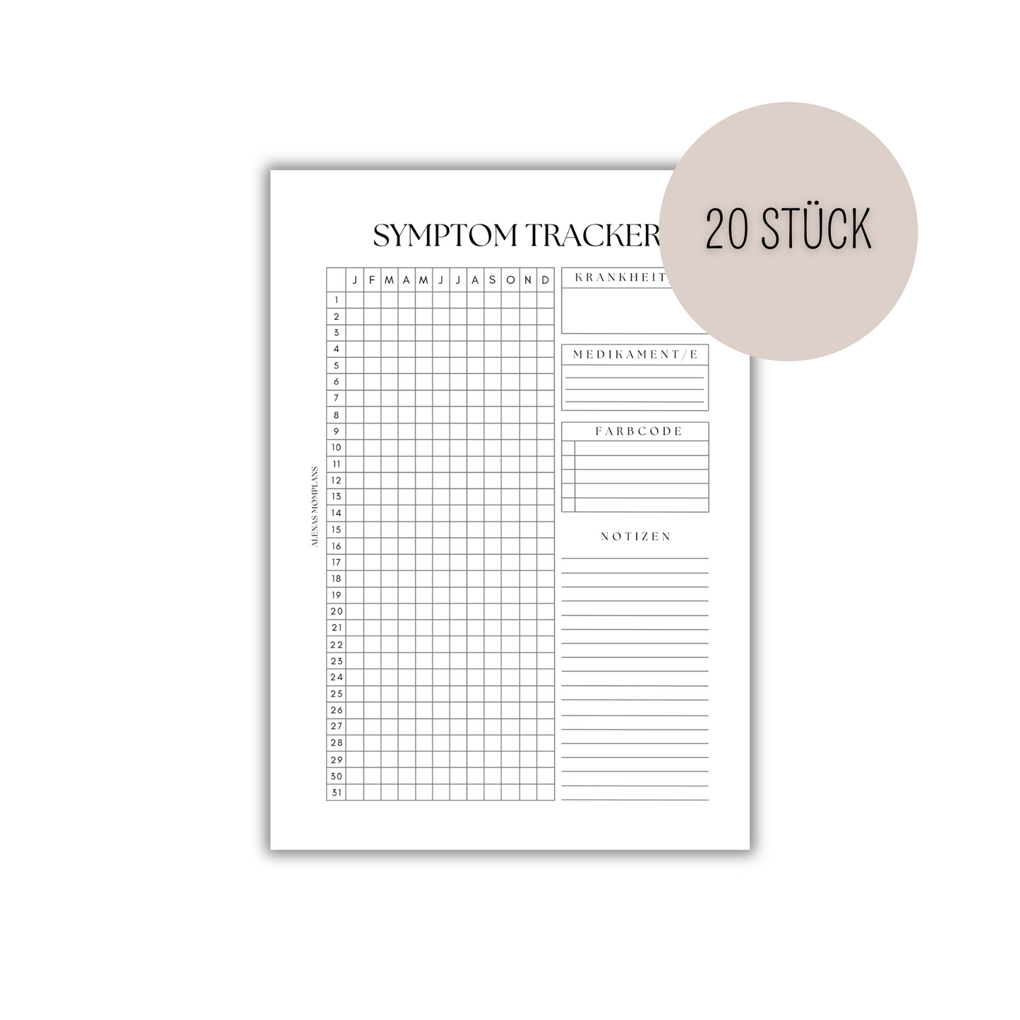 BUNDLE Gesundheit A5, Mood Tracker, Perioden Tracker, Gesundheitsübersicht & mehr