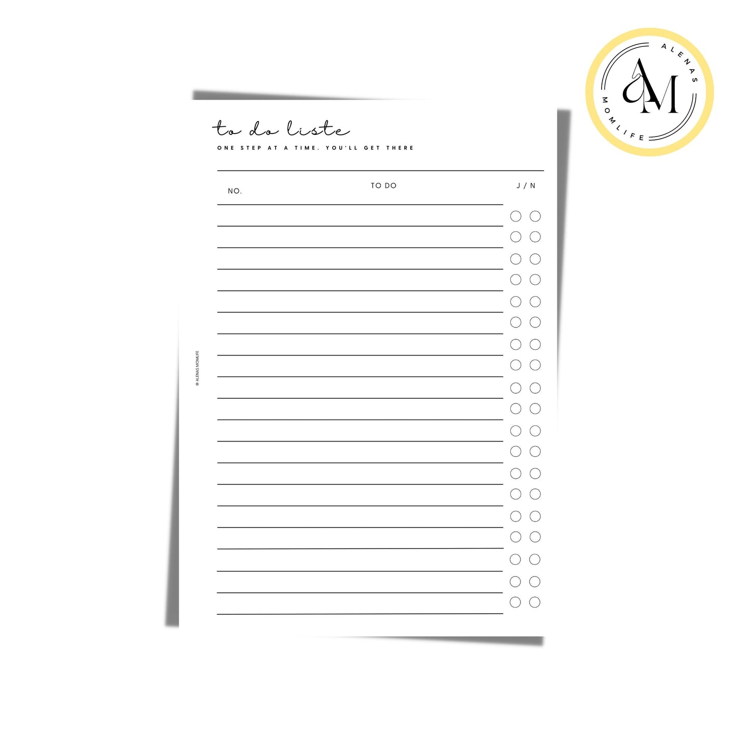 To Do Listen - Notizpapier | A5 Kalender Einlageblätter - To Do 001
