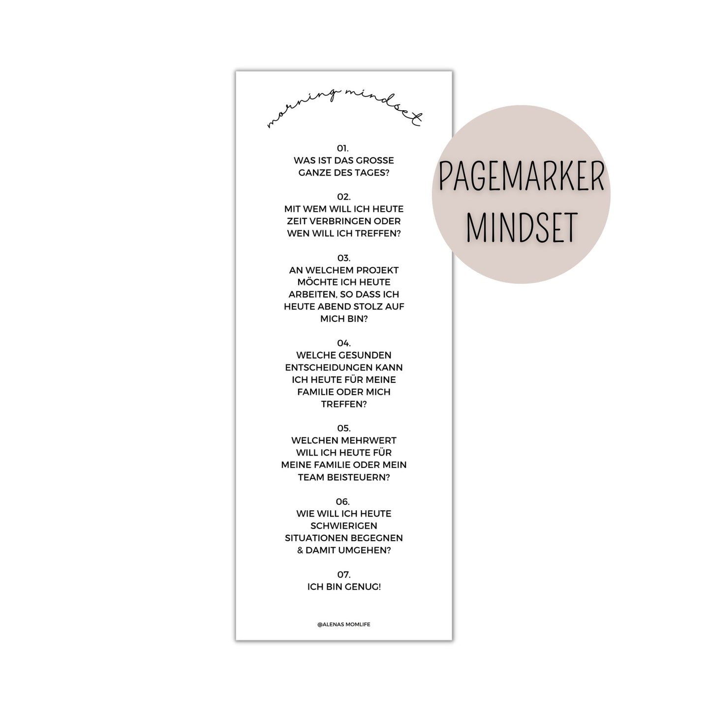 Morgentliches Mindset | A5 Kalender Einlageblätter - Kalendereinlagen A5