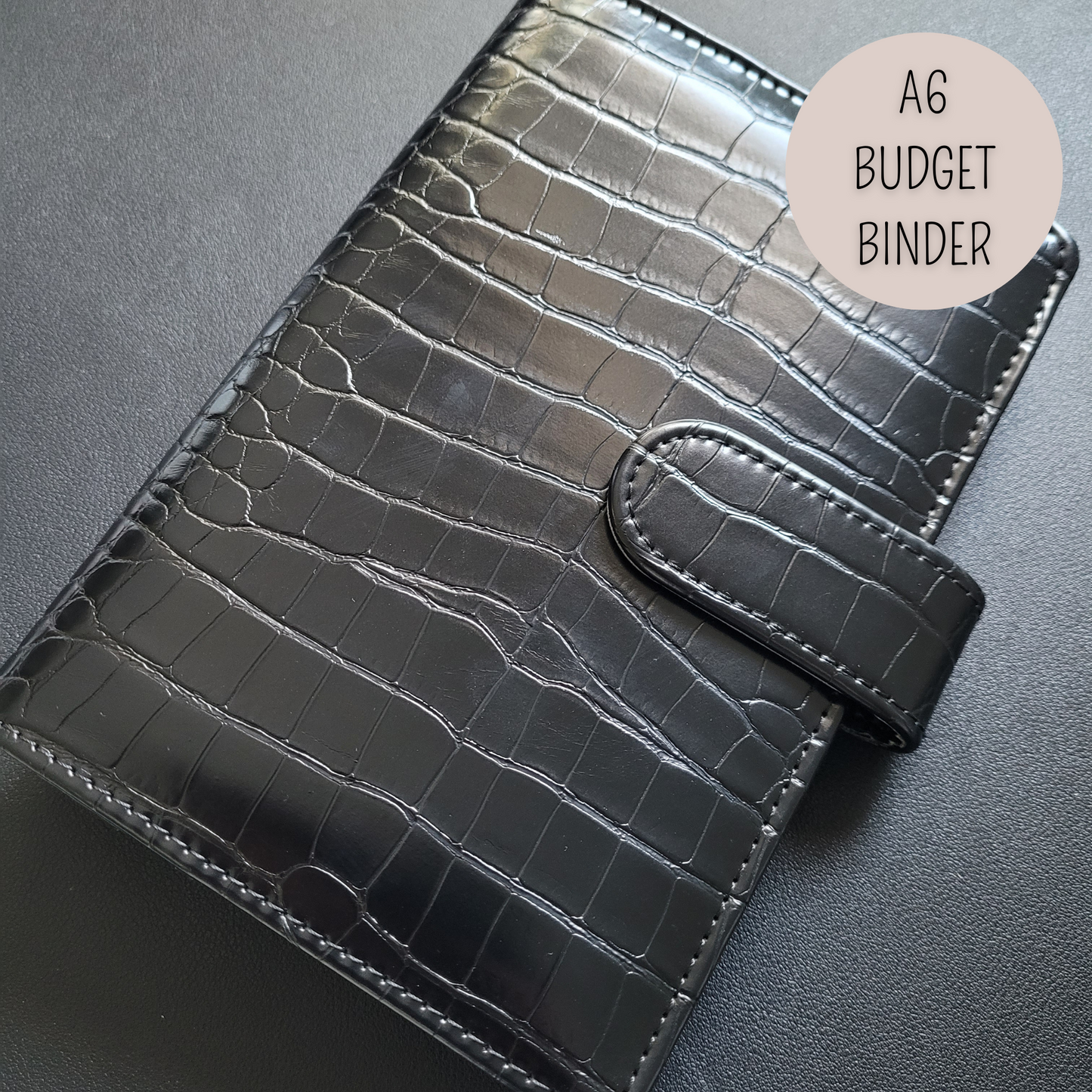 DELUXE BUDGET BINDER A6 für die Umschlagmethode - Croco schwarz