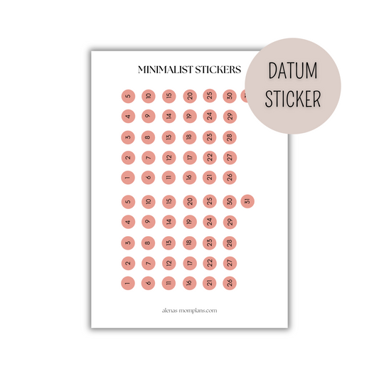 Datum Sticker Minimalist Sticker - PINK 001