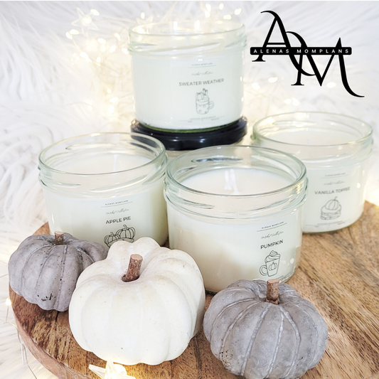 Herbstdüfte - Handgemachte Sojawachskerze mit biologischen Duftölen – 235 ml