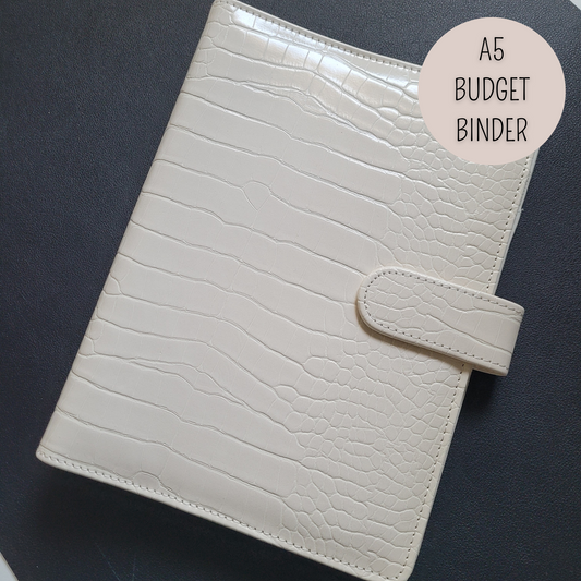 DELUXE Budgetbinder A5 - Croco weiß