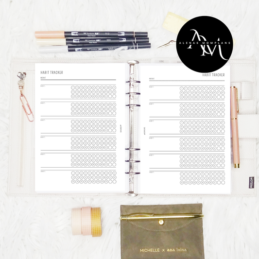 Habit Tracker | Jahres Habit Tracker | A5 Kalender Einlageblätter - Habit 002