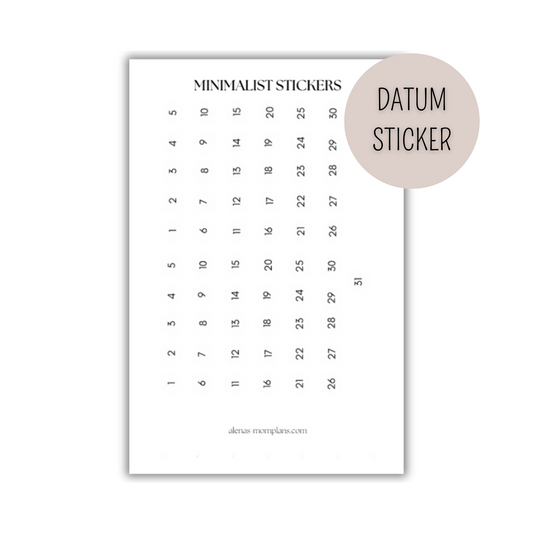 Datum Sticker Minimalist Sticker - WHITE 005