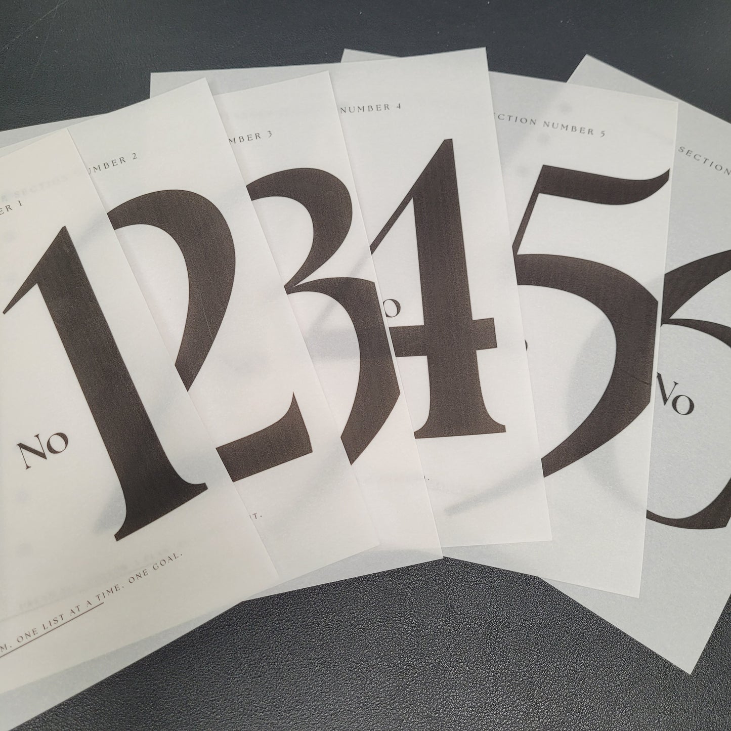 6-er Set Dashboards No. 1 - 6 transparent – Perfekte Organisation für Ihren Kalender oder Planer