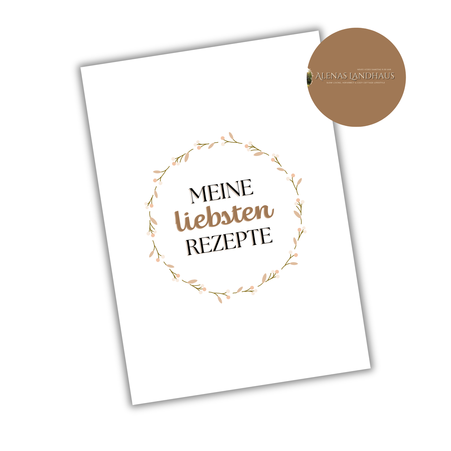 Rezeptkarten Set DIN A5 (20 Stück) – Beidseitig bedruckt zum Ausfüllen | Landhaus Rezeptkarten für Rezeptsammlung & Küchenorganisation