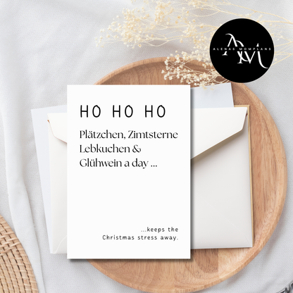 Lustige Weihnachtskarte - Ho Ho Ho