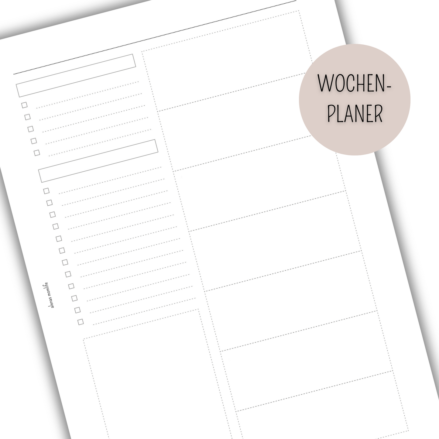 Kalender Einlage  - To-do, Prioritäten, Notizen - WOP 017