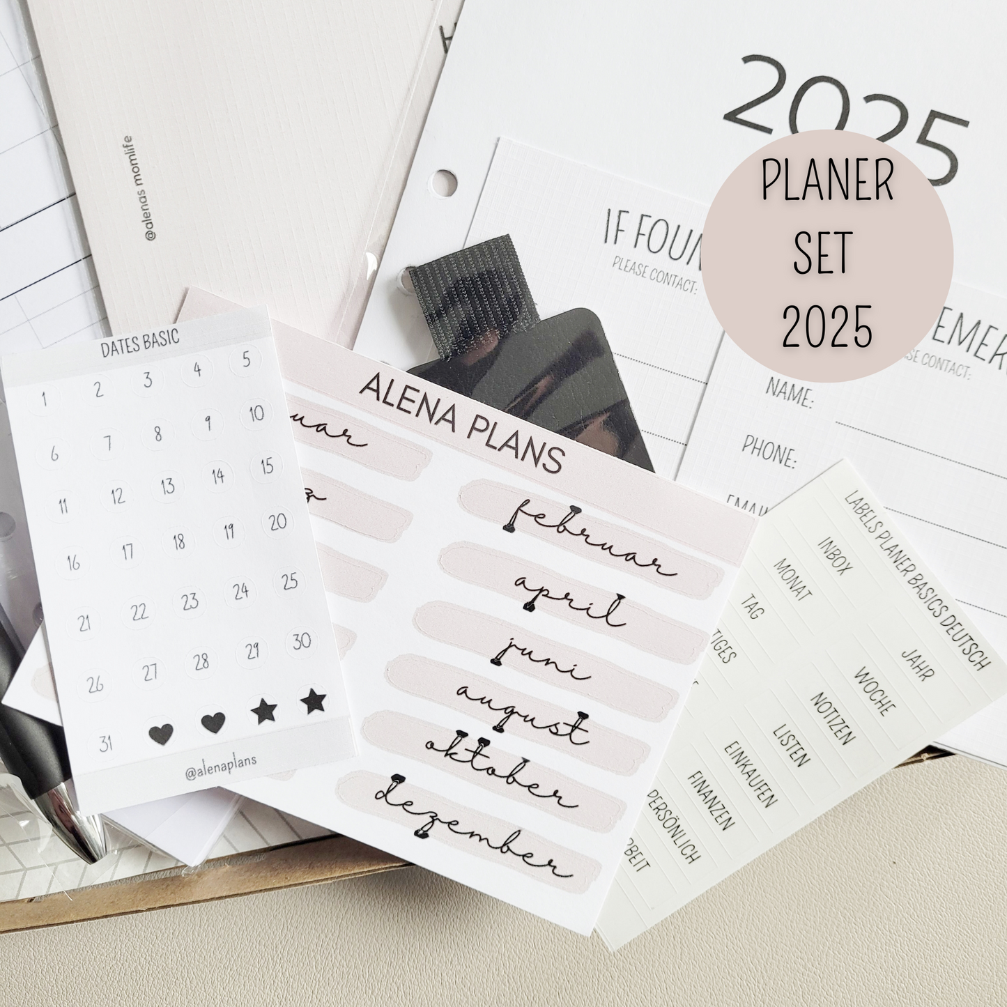 PLANER SET 2025 - Beginner Planungsset - Kalender Einlagen 2025