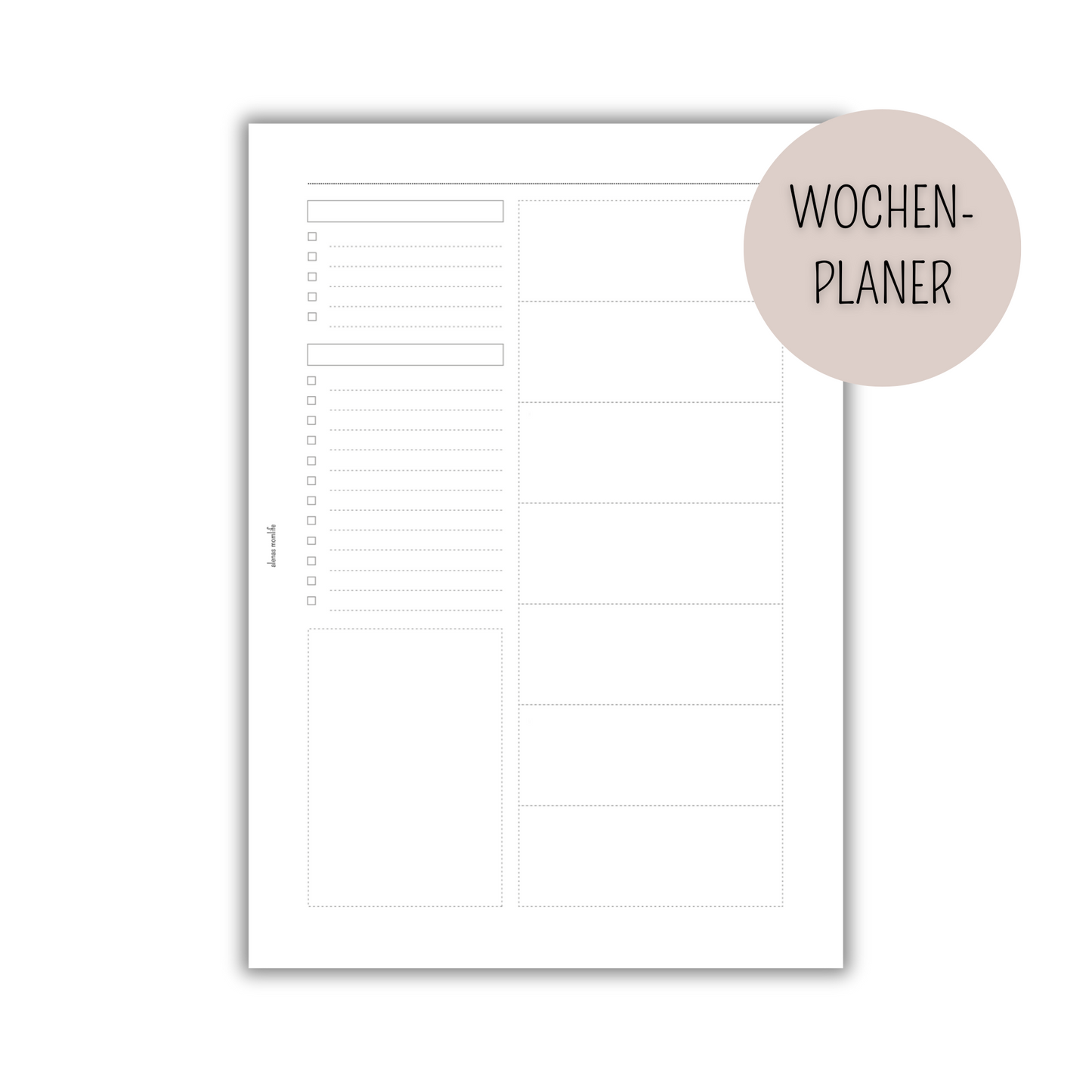 Kalender Einlage  - To-do, Prioritäten, Notizen - WOP 017