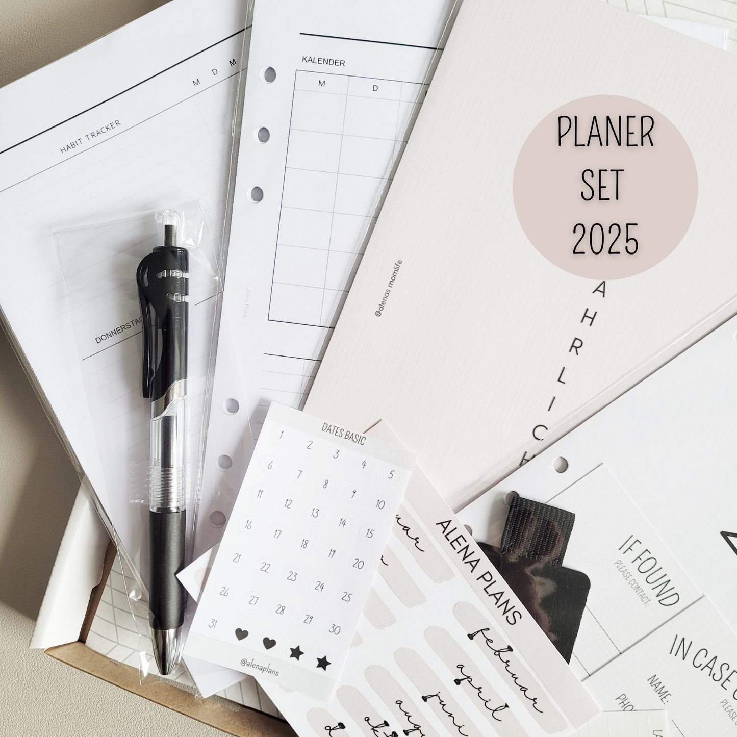 PLANER SET 2025 - Beginner Planungsset - Kalender Einlagen 2025