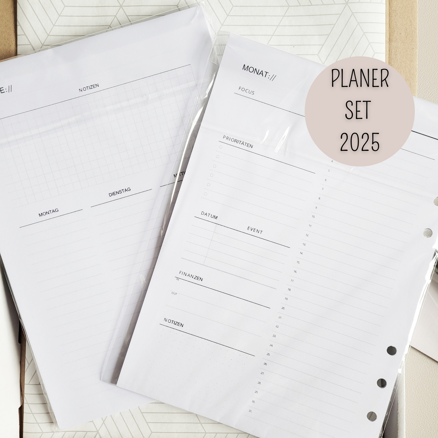 PLANER SET 2025 - Beginner Planungsset - Kalender Einlagen 2025