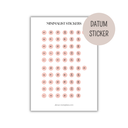 Datum Sticker Minimalist Sticker - PALE PINK 002