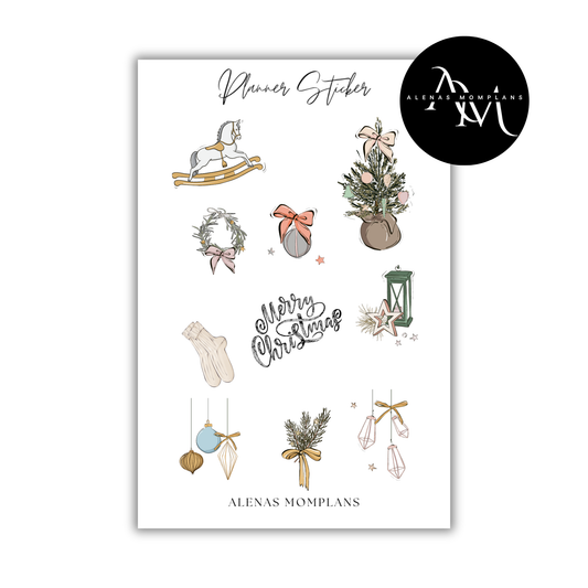 Planer Sticker - Blue Christmas 002